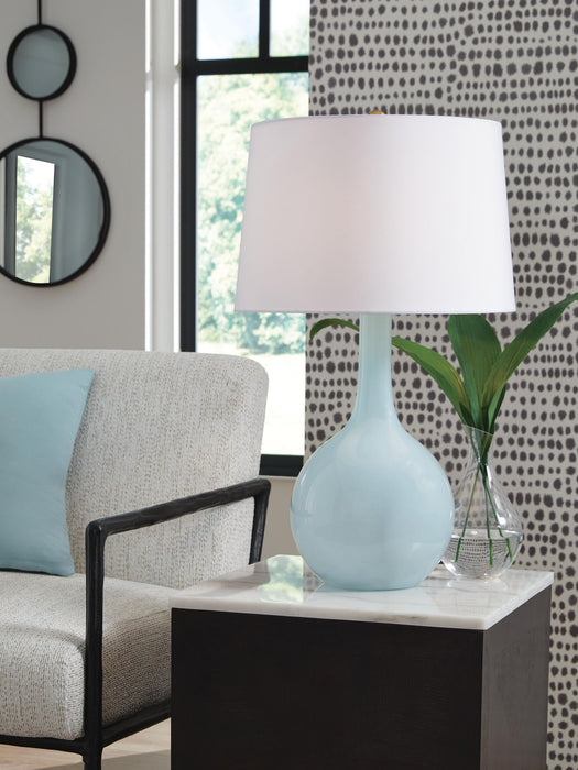 Rylanton - Glass Table Lamp - Aqua – Table Lamps by Signature Design by Ashley® at Furniture Wholesale Plus , Nashville furniture store