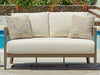 Serene Bay - Dark Brown / White - Loveseat With Cushion - Premium Loveseats from Signature Design by Ashley® - Just $1308! Shop now at Furniture Wholesale Plus  We are the best furniture store in Nashville, Hendersonville, Goodlettsville, Madison, Antioch, Mount Juliet, Lebanon, Gallatin, Springfield, Murfreesboro, Franklin, Brentwood