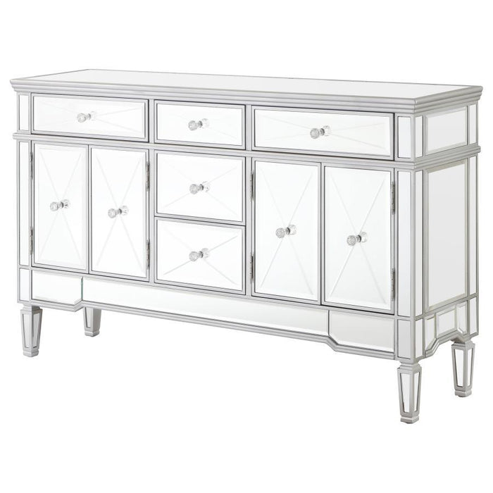 Duchess - 5-Drawer Mirrored Storage Accent Cabinet - Silver – Accent Cabinets by CoasterElevations at Furniture Wholesale Plus , Nashville furniture store