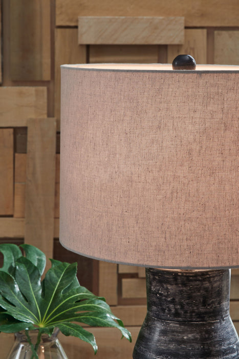 Kerbert - Terracotta Table Lamp - Distressed Black – Table Lamps by Signature Design by Ashley® at Furniture Wholesale Plus , Nashville furniture store