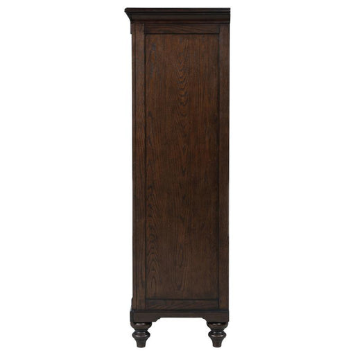 Andover - 6-Drawer Tempered Glass Door Chest - Dark Oak – Door Chests by Coaster Fine Furniture at Furniture Wholesale Plus , Nashville furniture store