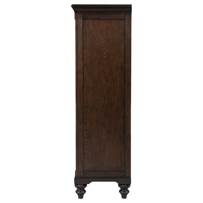 Andover - 6-Drawer Tempered Glass Door Chest - Dark Oak – Door Chests by Coaster Fine Furniture at Furniture Wholesale Plus , Nashville furniture store