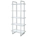 Hartford - 5-Shelf Glass Bookshelf - Chrome - Premium Standard Bookcases from CoasterEssence - Just $389! Shop now at Furniture Wholesale Plus  We are the best furniture store in Nashville, Hendersonville, Goodlettsville, Madison, Antioch, Mount Juliet, Lebanon, Gallatin, Springfield, Murfreesboro, Franklin, Brentwood