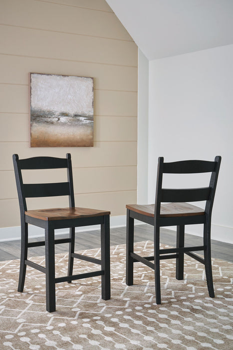 Valebeck - Barstool (Set of 2) - Black / Brown – Stool Sets by Signature Design by Ashley® at Furniture Wholesale Plus , Nashville furniture store