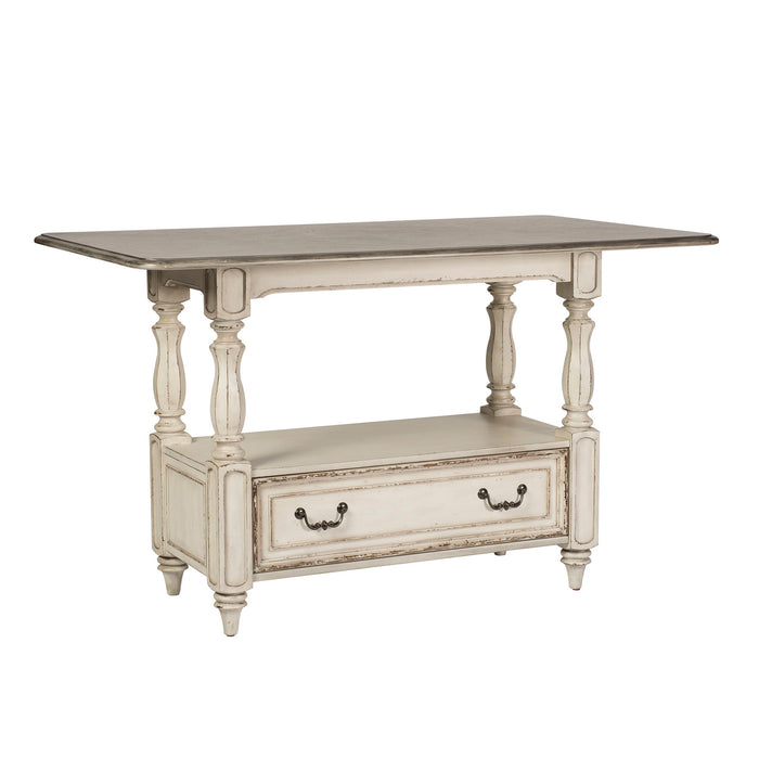 Magnolia Manor - 5 Piece Gathering Table Set - Antique White / Dark Brown – 5 Piece Dining Room Sets by Liberty Furniture at Furniture Wholesale Plus , Nashville furniture store