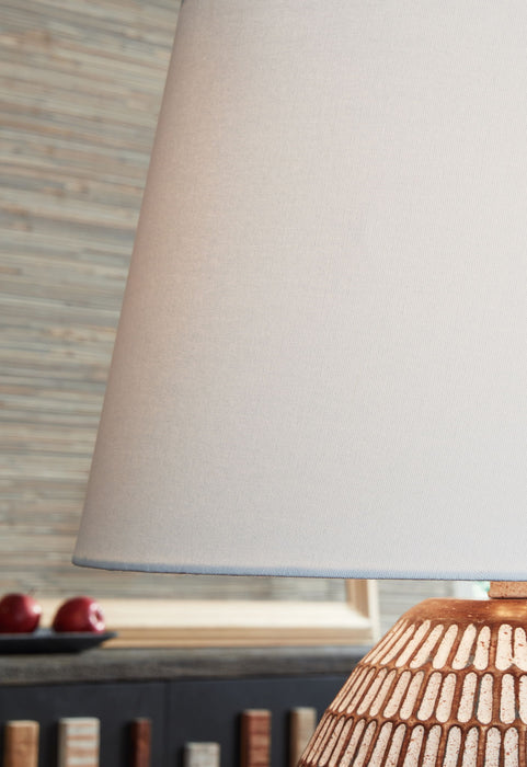 Darrich - Metal Table Lamp - Beige / White – Table Lamps by Signature Design by Ashley® at Furniture Wholesale Plus , Nashville furniture store