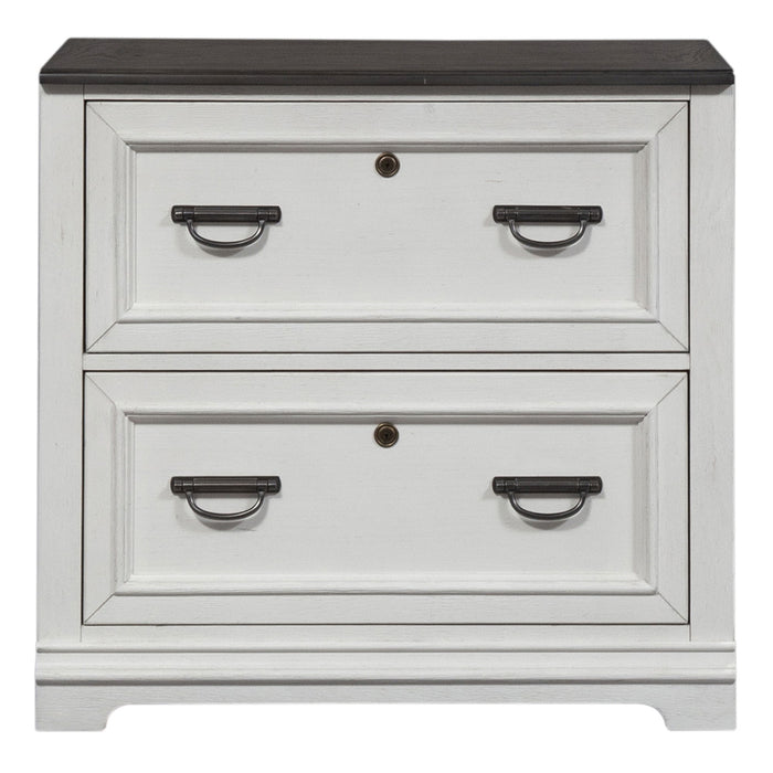 Allyson Park - Bunching Lateral File Cabinet - Wirebrushed White / Charcoal – Filing Cabinets by Liberty Furniture at Furniture Wholesale Plus , Nashville furniture store
