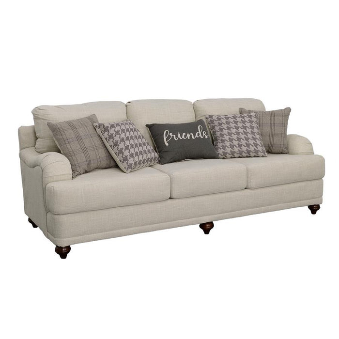 Glenn - Upholstered English Arm Sofa - Light Gray – Stationary Sofas by CoasterElevations at Furniture Wholesale Plus , Nashville furniture store