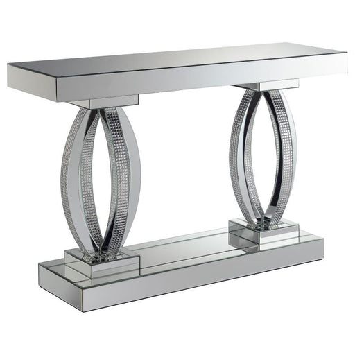 Amalia - Mirrored Acrylic Entryway Sofa Console Table - Silver - Premium Console Tables from CoasterElevations - Just $799! Shop now at Furniture Wholesale Plus  We are the best furniture store in Nashville, Hendersonville, Goodlettsville, Madison, Antioch, Mount Juliet, Lebanon, Gallatin, Springfield, Murfreesboro, Franklin, Brentwood