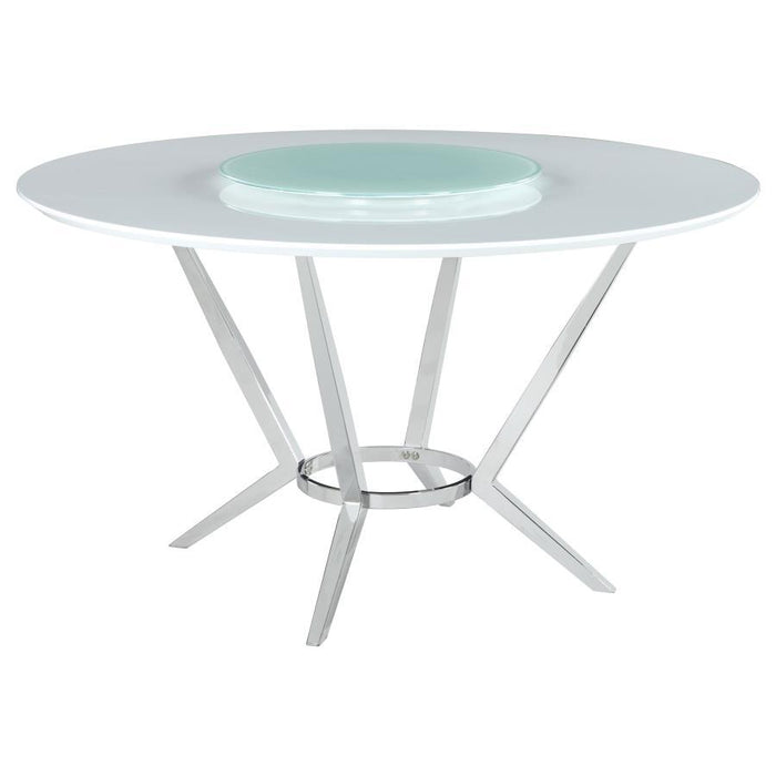 Abby - 5 Piece Round Dining Table Set - White High Gloss - Premium 5 Piece Dining Room Sets from CoasterElevations - Just $1579! Shop now at Furniture Wholesale Plus  We are the best furniture store in Nashville, Hendersonville, Goodlettsville, Madison, Antioch, Mount Juliet, Lebanon, Gallatin, Springfield, Murfreesboro, Franklin, Brentwood