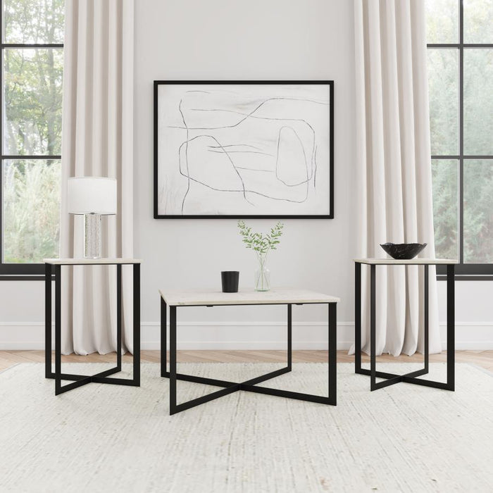 Tobin - Marble Top Coffee And End Table Set – Table Sets by Coaster Fine Furniture at Furniture Wholesale Plus , Nashville furniture store