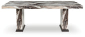 Jeshina - Dining Table - Dark Brown / Beige – Dining Tables by Signature Design by Ashley® at Furniture Wholesale Plus , Nashville furniture store
