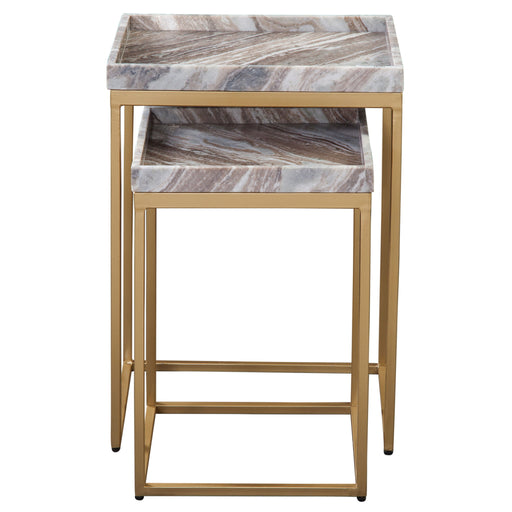 Chantel - Marble Top Nesting Tables - Brown / Gold – Nesting Tables by Steve Silver Furniture at Furniture Wholesale Plus , Nashville furniture store