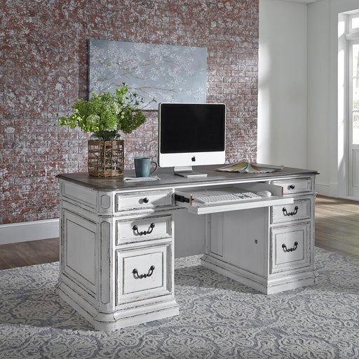 Magnolia Manor - Desk - Antique White – Computer Desks by Liberty Furniture at Furniture Wholesale Plus , Nashville furniture store