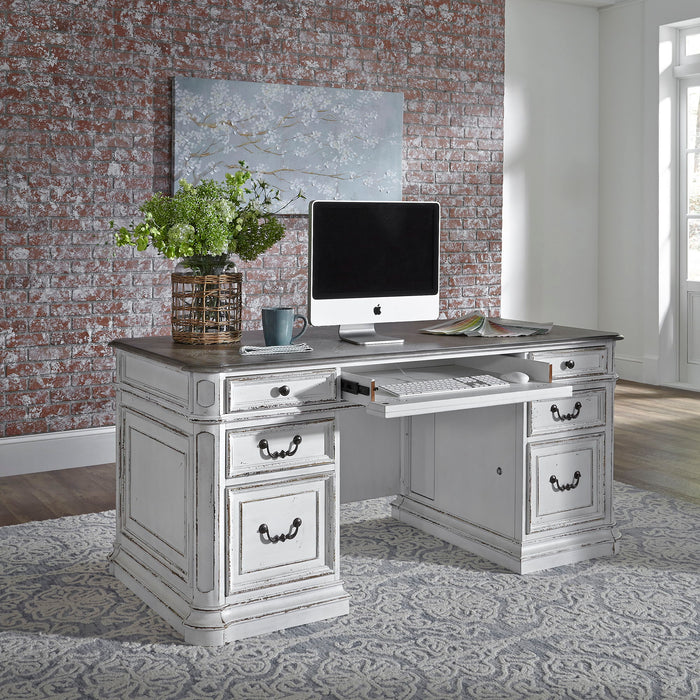 Magnolia Manor - Desk - Antique White – Computer Desks by Liberty Furniture at Furniture Wholesale Plus , Nashville furniture store