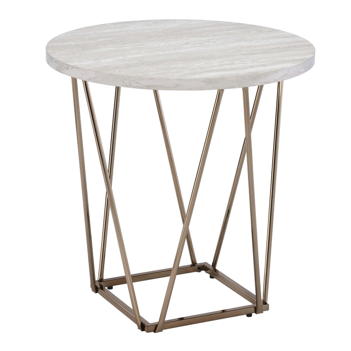 Rowyn - Faux Marble Top End Table - Gray – End Tables by Steve Silver Furniture at Furniture Wholesale Plus , Nashville furniture store