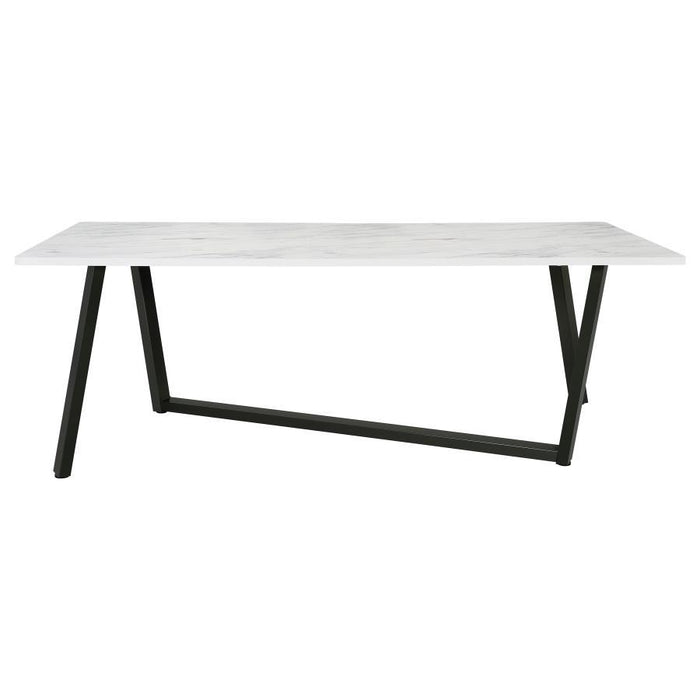 Mayer - Rectangular Faux Marble Dining Table - White – Dining Tables by CoasterEssence at Furniture Wholesale Plus , Nashville furniture store