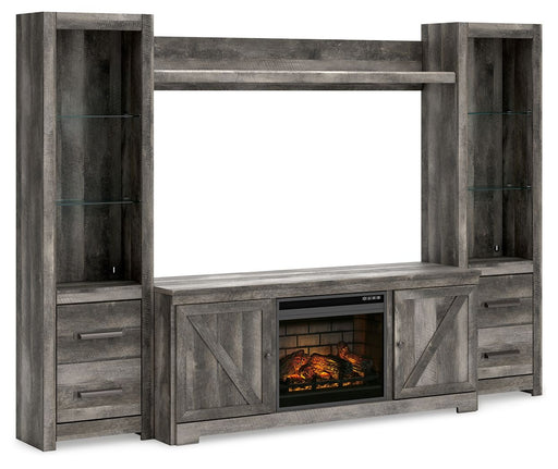 Wynnlow - Entertainment Center - TV Stand With Glass/Stone Fireplace Insert - Gray – Entertainment Centers by Signature Design by Ashley® at Furniture Wholesale Plus , Nashville furniture store