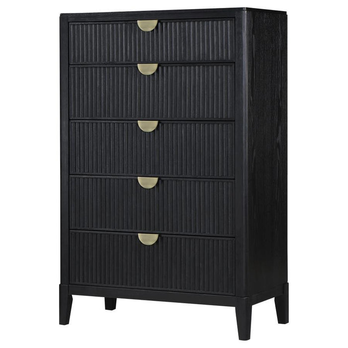 Brookmead - 5-Drawer Bedroom Chest - Black – Accent Chests by Coaster Fine Furniture at Furniture Wholesale Plus , Nashville furniture store