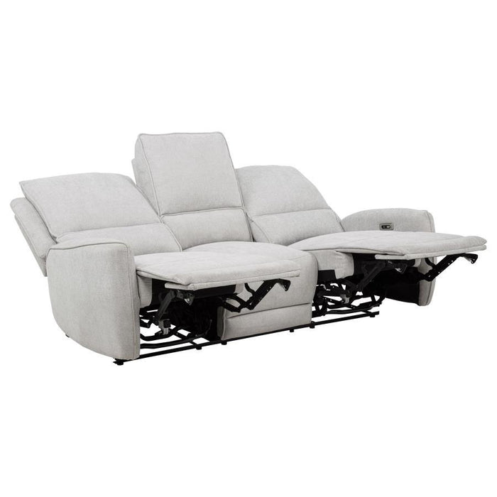 Sylmar - Chenille Upholstered Power Reclining Sofa - Dove Gray – Reclining Sofas by Coaster Fine Furniture at Furniture Wholesale Plus , Nashville furniture store