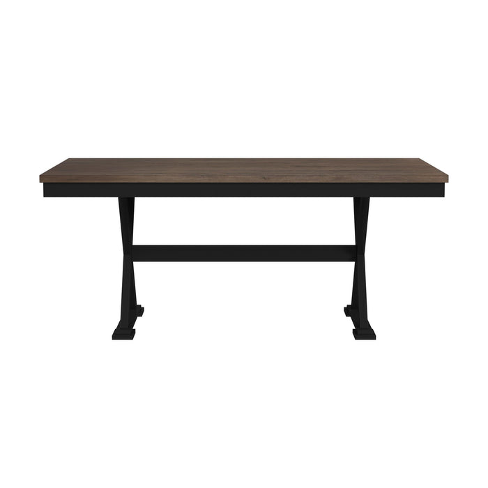 Tulane - 6 Piece Dining Set With Table, 4 Chairs, And Bench - Oak And Black – 6 Piece Dining Room Sets by Elements International at Furniture Wholesale Plus , Nashville furniture store