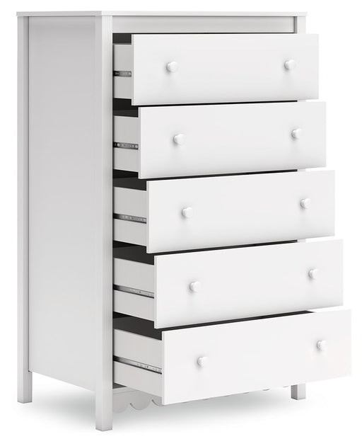 Hallityn - Five Drawer Chest - White – Accent Chests by Signature Design by Ashley® at Furniture Wholesale Plus , Nashville furniture store