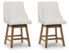 Cabalynn - Upholstered Swivel Barstool (Set of 2) - Oatmeal / Light Brown – Stool Sets by Signature Design by Ashley® at Furniture Wholesale Plus , Nashville furniture store