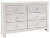 Paxberry - Six Drawer Dresser - Medallion Drawer Pulls - Whitewash – Dressers by Signature Design by Ashley® at Furniture Wholesale Plus , Nashville furniture store