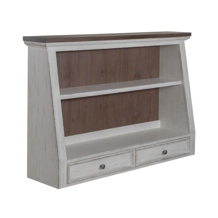 River Place - Angled Server Hutch - Riverstone White & Tobacco – Hutches by Liberty Furniture at Furniture Wholesale Plus , Nashville furniture store