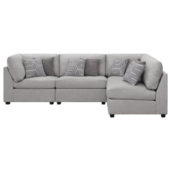 Cambria - 4 Piece Upholstered Modular Sectional Sofa - Gray – Stationary Sectionals by CoasterElevations at Furniture Wholesale Plus , Nashville furniture store