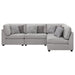 Cambria - 4 Piece Upholstered Modular Sectional Sofa - Gray – Stationary Sectionals by CoasterElevations at Furniture Wholesale Plus , Nashville furniture store