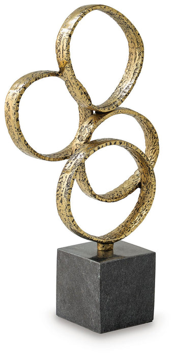 Wellcott - Sculpture - Gold Finish / Black – Sculptures & Figurines by Signature Design by Ashley® at Furniture Wholesale Plus , Nashville furniture store