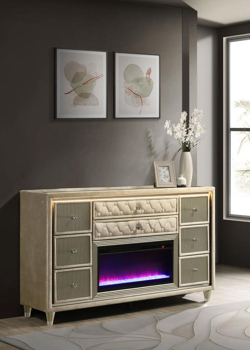 Lorient - 8-Drawer LED Bedroom Flame Box Dresser – Dressers by Coaster Fine Furniture at Furniture Wholesale Plus , Nashville furniture store