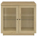 Tilbury - 2-Door Glass Front Accent Display Cabinet - Light Oak – Display Cabinets by Coaster Fine Furniture at Furniture Wholesale Plus , Nashville furniture store