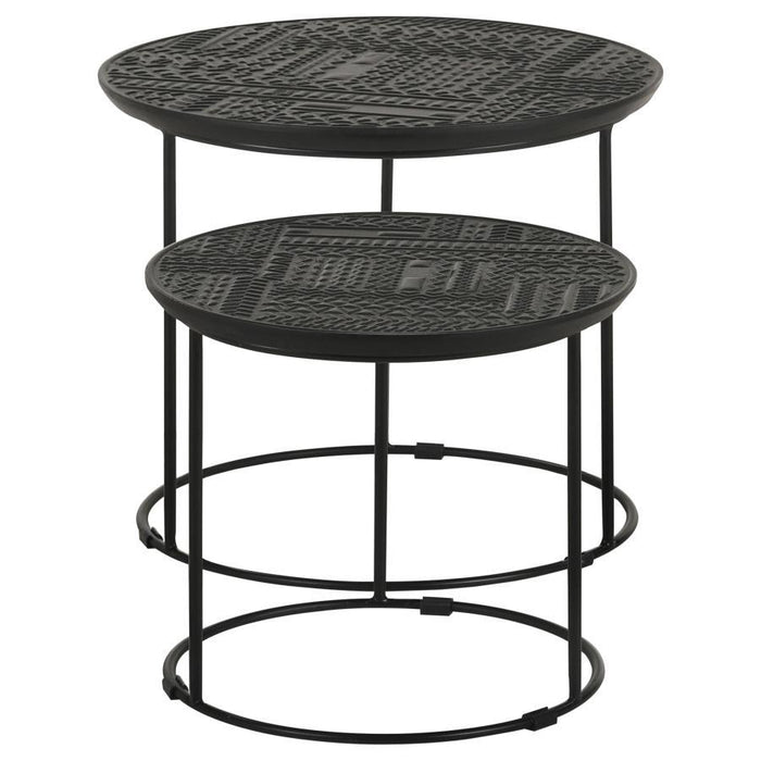 Loannis - 2 Piece Round Mango Wood Nesting Table - Matte Black – Nesting Tables by CoasterEssence at Furniture Wholesale Plus , Nashville furniture store
