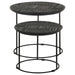 Loannis - 2 Piece Round Mango Wood Nesting Table - Matte Black – Nesting Tables by CoasterEssence at Furniture Wholesale Plus , Nashville furniture store