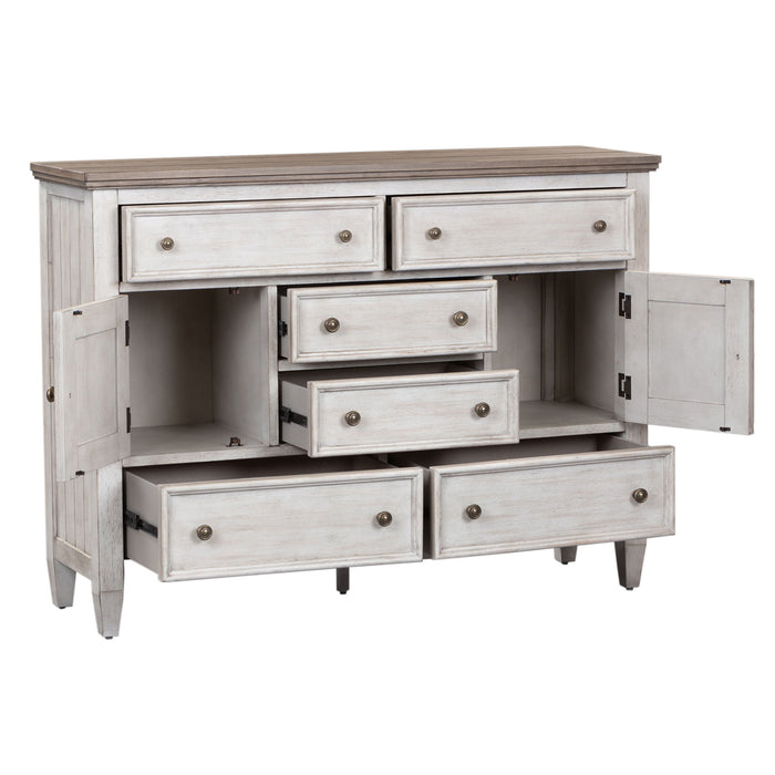Heartland - 2 Door 6 Drawer Chesser - Antique White / Tobacco Tops – Dressers by Liberty Furniture at Furniture Wholesale Plus , Nashville furniture store