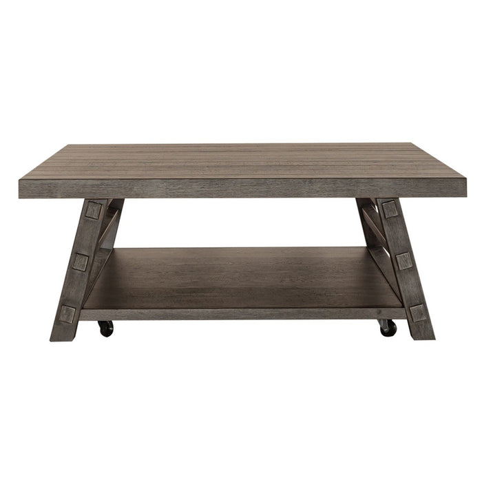 Modern Farmhouse - Oversized Square Cocktail Table – Cocktail Tables by Liberty Furniture at Furniture Wholesale Plus , Nashville furniture store