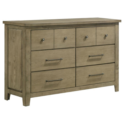 Hazlewood - 6-Drawer Bedroom Dresser Cabinet - Vineyard Oak – Dressers by Coaster Fine Furniture at Furniture Wholesale Plus , Nashville furniture store