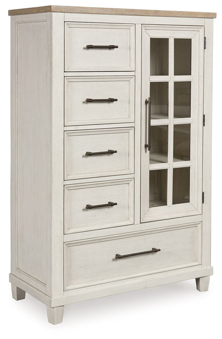 Shaybrock - Door Chest - Antique White / Brown – Door Chests by Benchcraft® at Furniture Wholesale Plus , Nashville furniture store