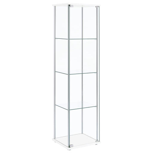 Bellatrix - 4-Shelf Clear Glass Curio Cabinet - Premium Curio Cabinets from CoasterEveryday - Just $209! Shop now at Furniture Wholesale Plus  We are the best furniture store in Nashville, Hendersonville, Goodlettsville, Madison, Antioch, Mount Juliet, Lebanon, Gallatin, Springfield, Murfreesboro, Franklin, Brentwood