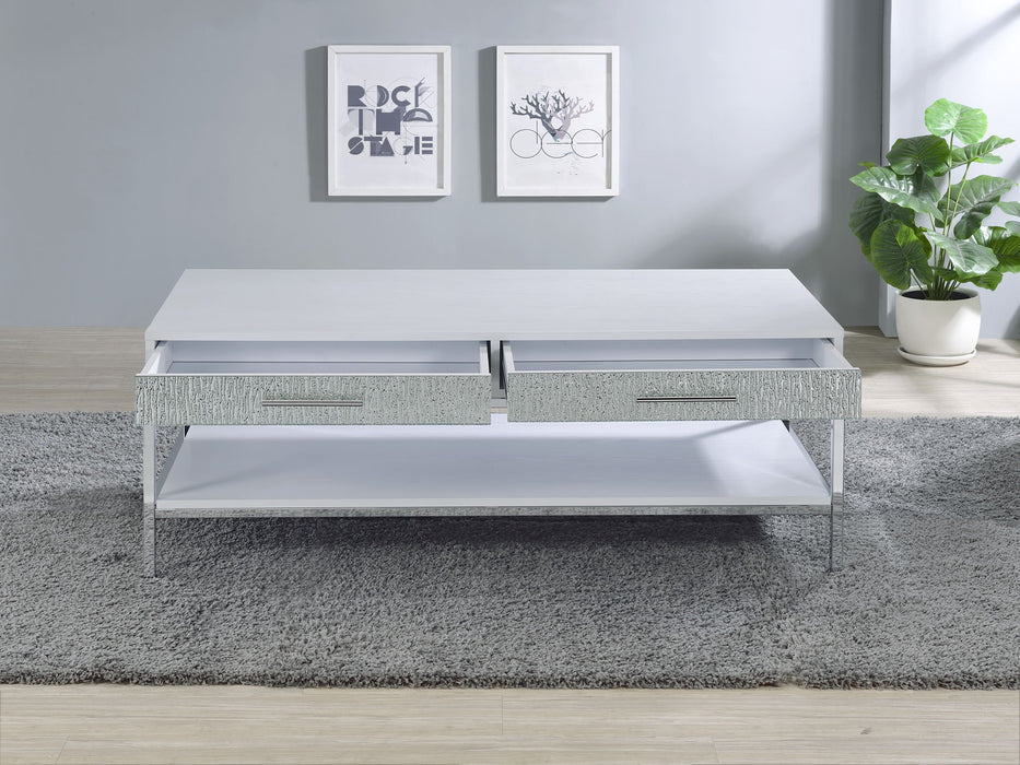 Mirage - Coffee Table - White – Coffee Tables by Steve Silver Furniture at Furniture Wholesale Plus , Nashville furniture store