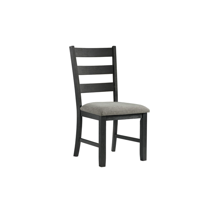 Martin - Dining Side Chair With Gray Fabric (Set of 2) - Black Finish – Chair Sets by Elements International at Furniture Wholesale Plus , Nashville furniture store