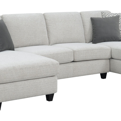 Walker - Chaise Sectional - Pale Gray - Premium Stationary Sectionals from Emerald Home - Just $1769! Shop now at Furniture Wholesale Plus  We are the best furniture store in Nashville, Hendersonville, Goodlettsville, Madison, Antioch, Mount Juliet, Lebanon, Gallatin, Springfield, Murfreesboro, Franklin, Brentwood