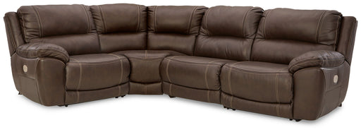 Dunleith - 4-Piece Power Reclining Sectional - Chocolate – Reclining Sectionals by Signature Design by Ashley® at Furniture Wholesale Plus , Nashville furniture store