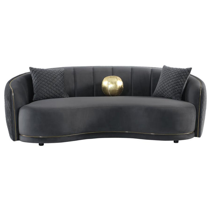 Brookside - 2 Piece Velvet Upholstered Sofa Set - Dark Gray - Premium Stationary Sofas & Loveseats from CoasterEveryday - Just $2279! Shop now at Furniture Wholesale Plus  We are the best furniture store in Nashville, Hendersonville, Goodlettsville, Madison, Antioch, Mount Juliet, Lebanon, Gallatin, Springfield, Murfreesboro, Franklin, Brentwood