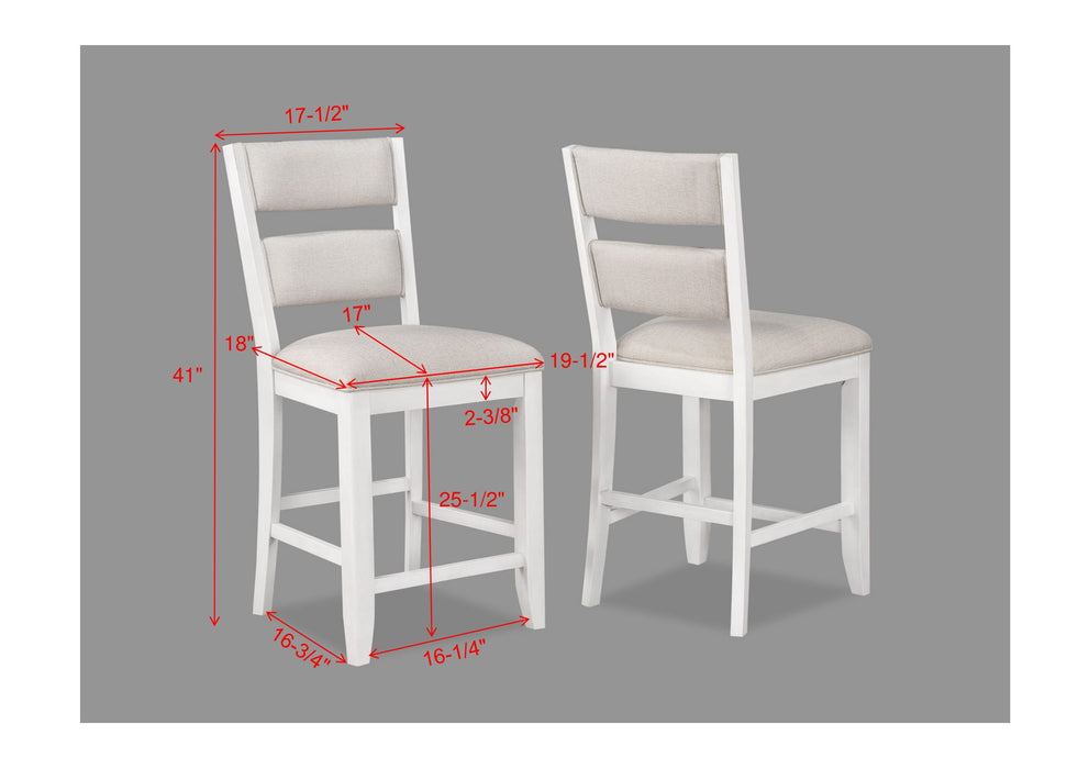 Wendy - Counter Height Chair (Set of 2) - White / Beige – Chair Sets by Crown Mark at Furniture Wholesale Plus , Nashville furniture store