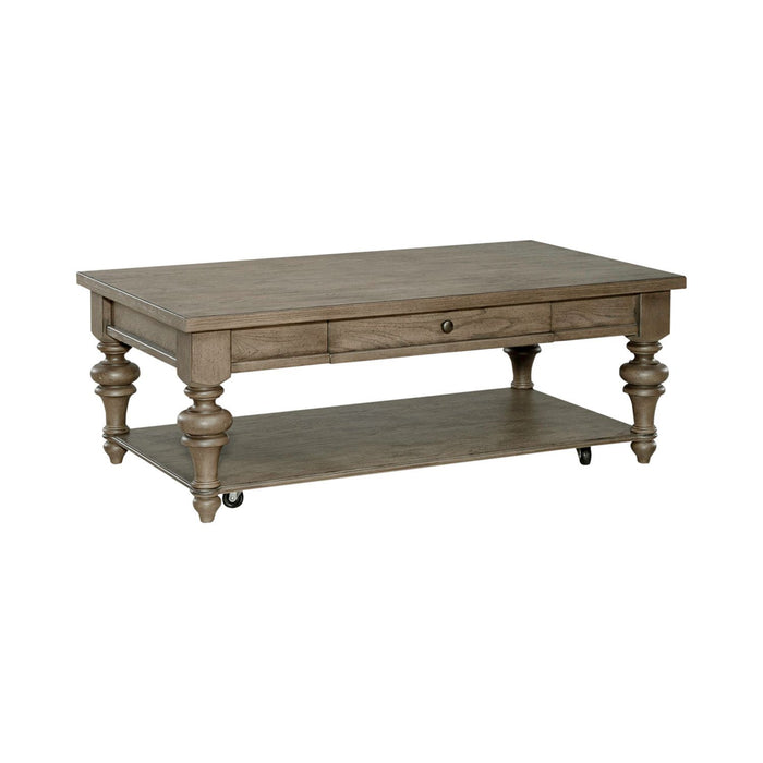 Americana Farmhouse - 3 Piece Table Set (1 Cocktail 2 End Tables) - Dusty Taupe – Table Sets by Liberty Furniture at Furniture Wholesale Plus , Nashville furniture store