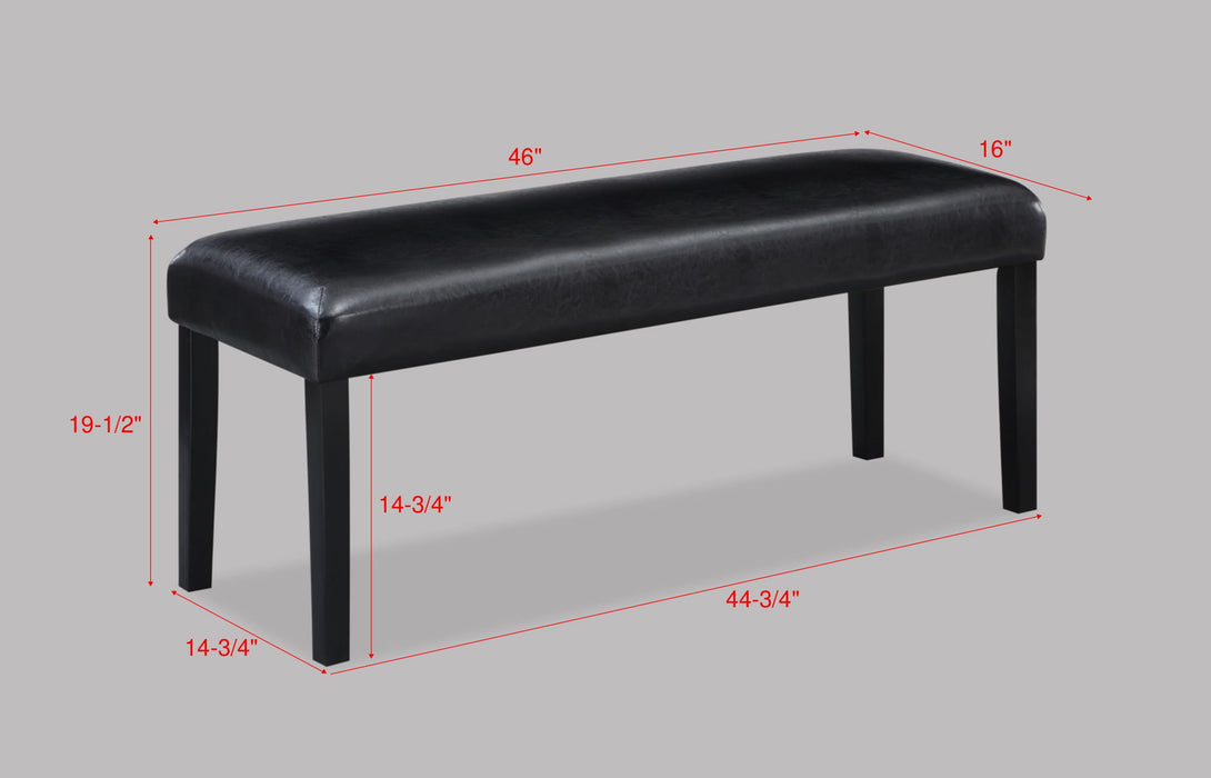 Tanner - Bench - Black – Dining Benches by Crown Mark at Furniture Wholesale Plus , Nashville furniture store