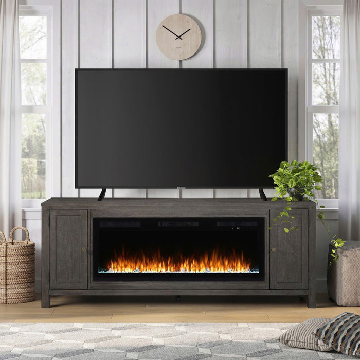 Fireplace TV Consoles - 406 78" Console With Fire FTS - Brown – Fireplace TV Stands by Liberty Furniture at Furniture Wholesale Plus , Nashville furniture store